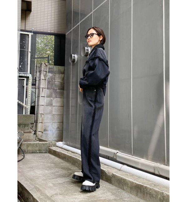 EVRIS「ボアステッチワイドデニムパンツ【セットアップ着用可能】」|デニム|