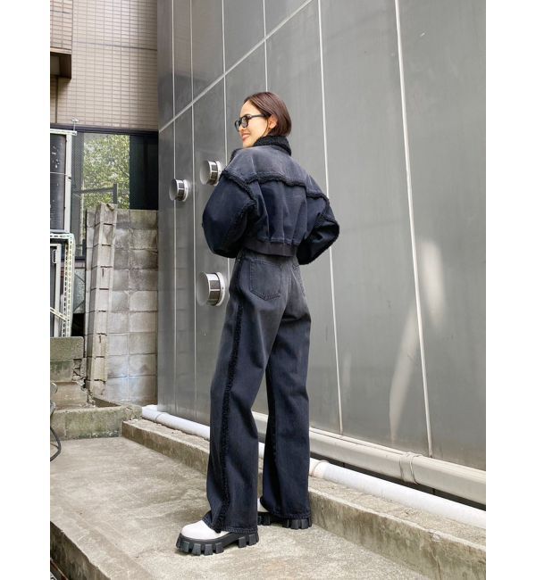 EVRIS「ボアステッチワイドデニムパンツ【セットアップ着用可能】」|デニム|