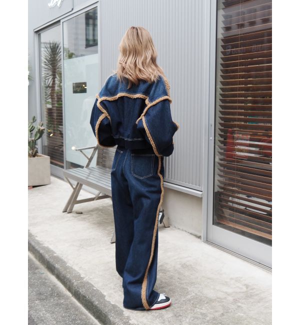 EVRIS「ボアステッチワイドデニムパンツ【セットアップ着用可能】」|デニム|