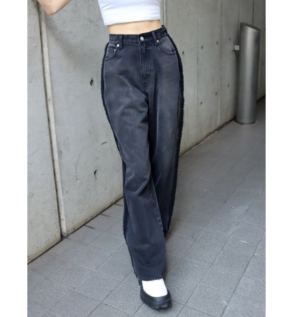 EVRIS「ボアステッチワイドデニムパンツ【セットアップ着用可能】」|デニム|