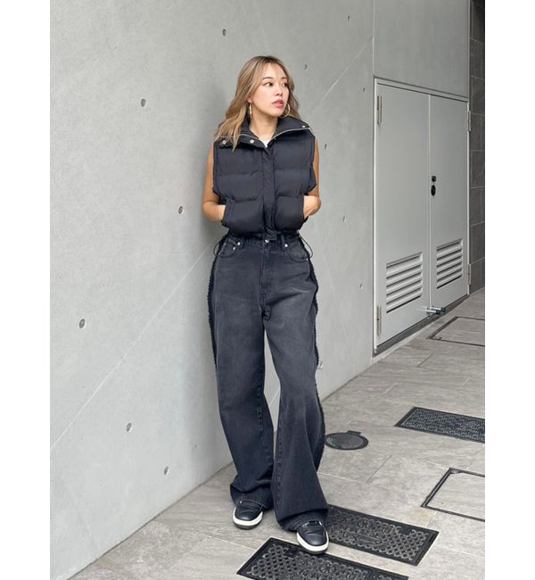 EVRIS「ボアステッチワイドデニムパンツ【セットアップ着用可能】」|デニム|