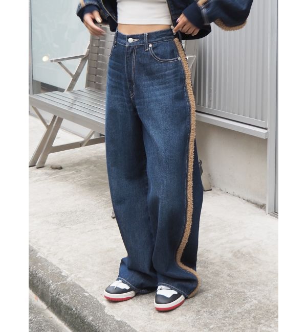 EVRIS「ボアステッチワイドデニムパンツ【セットアップ着用可能】」|デニム|