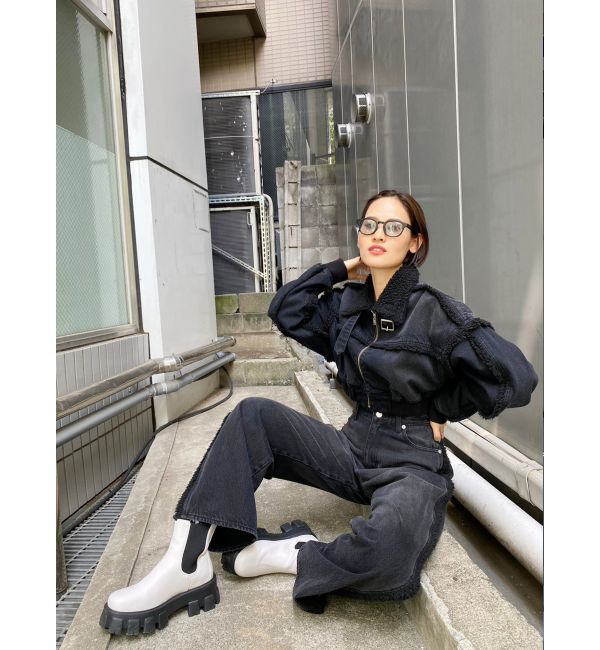 EVRIS「ボアステッチワイドデニムパンツ【セットアップ着用可能】」|デニム|