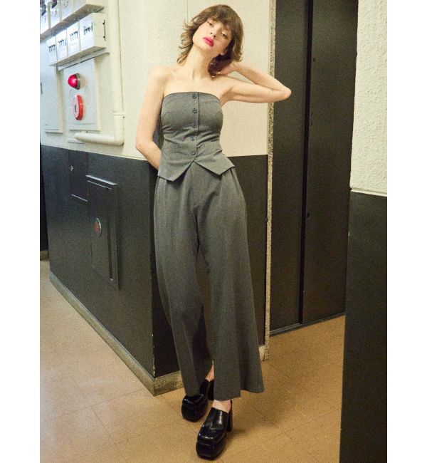 EVRIS「ハイウエストタックワイドパンツ【セットアップ着用可能】」|その他|