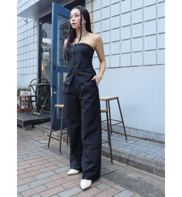 EVRIS「ハイウエストタックワイドパンツ【セットアップ着用可能】」|その他|