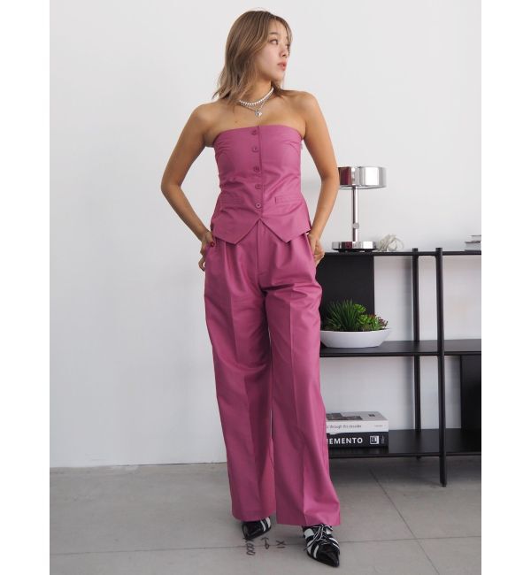 EVRIS「ハイウエストタックワイドパンツ【セットアップ着用可能】」|その他|