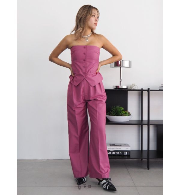 EVRIS「ハイウエストタックワイドパンツ【セットアップ着用可能】」|その他|