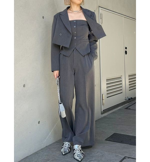 EVRIS「ハイウエストタックワイドパンツ【セットアップ着用可能】」|その他|