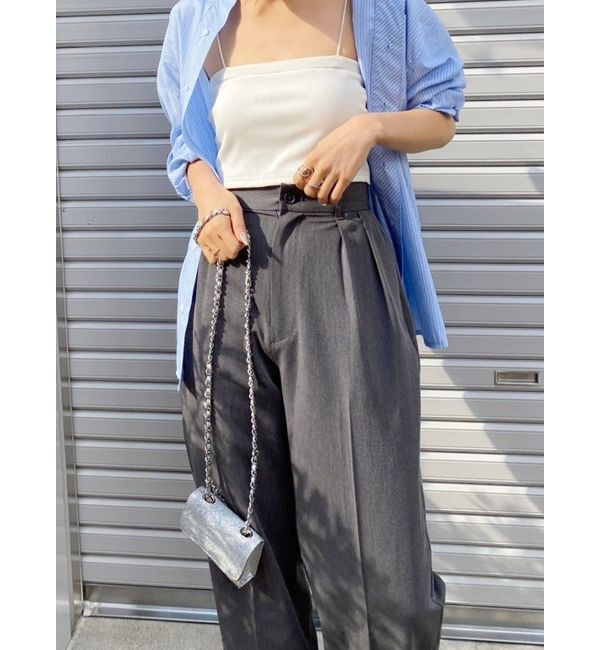 EVRIS「ハイウエストタックワイドパンツ【セットアップ着用可能】」|その他|