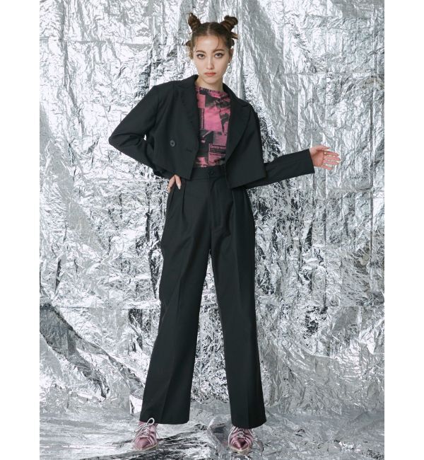 EVRIS「ハイウエストタックワイドパンツ【セットアップ着用可能】」|その他|