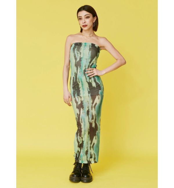 EVRIS「ベアトップシアーロングワンピース」|ワンピース|