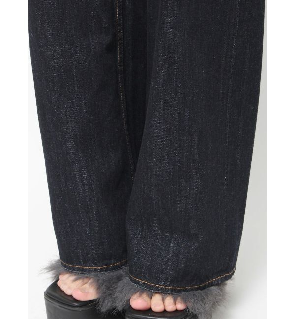 EVRIS「スクエアダメージワイドパンツ」|デニム|