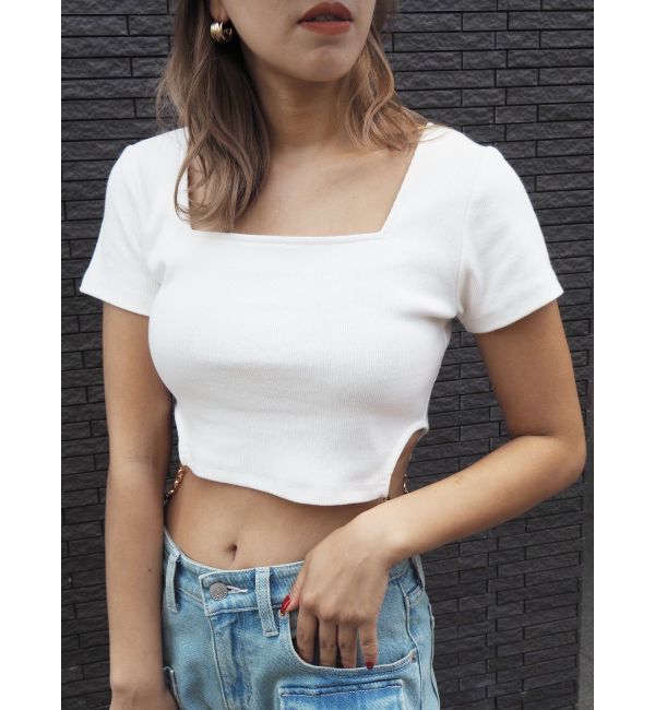 EVRIS「サイドチェーンショートトップス」|Tシャツ・カットソー|