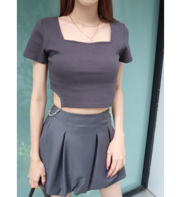 EVRIS「サイドチェーンショートトップス」|Tシャツ・カットソー|