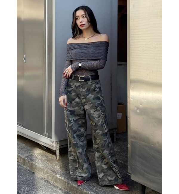 EVRIS「レースオフショルカットトップス」|Tシャツ・カットソー|