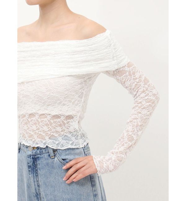EVRIS「レースオフショルカットトップス」|Tシャツ・カットソー|