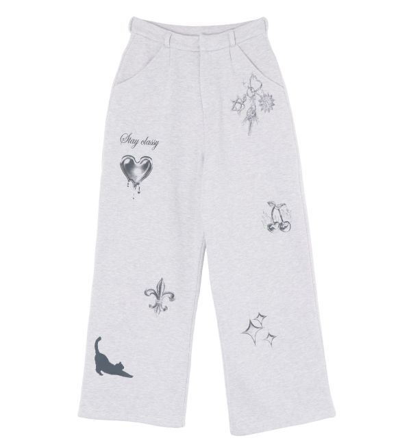 EVRIS「グラフィックプリントスウェットパンツ」|その他|