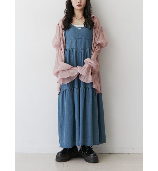 jouetie「デニムフレアキャミワンピース」|ワンピース|ブルー
