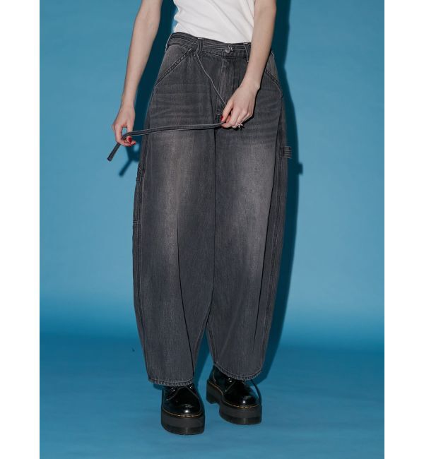 jouetie「ワイドペインターデニムパンツ」|デニム|ブラック