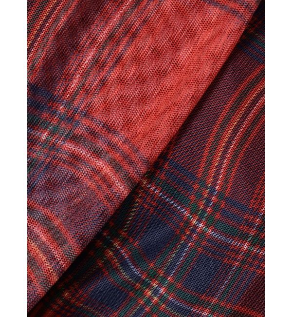 jouetie「チェックパターンギャザーシアートップス」|Tシャツ・カットソー|