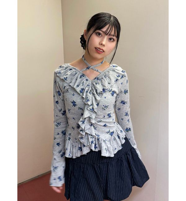 jouetie「ラッフルフリルトップス」|Tシャツ・カットソー|グレー
