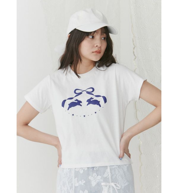 merry jenny「rabbit ribbon tee」|Tシャツ・カットソー|オフホワイト