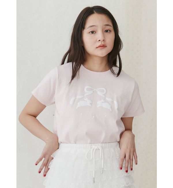 merry jenny「rabbit ribbon tee」|Tシャツ・カットソー|ピンク