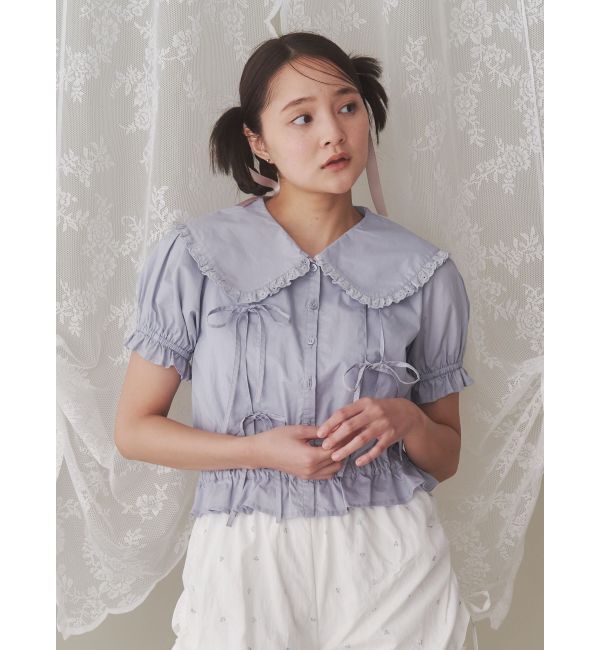 merry jenny「タックリボンブラウス」|シャツ・ブラウス|