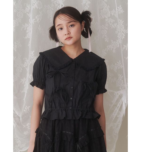 merry jenny「タックリボンブラウス」|シャツ・ブラウス|