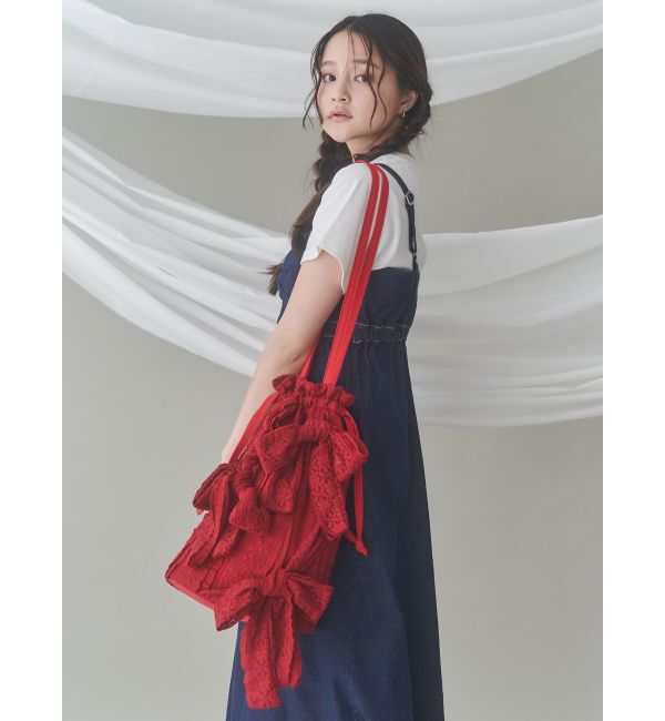 merry jenny「BIGリボンデニムキャミワンピース」|ワンピース|