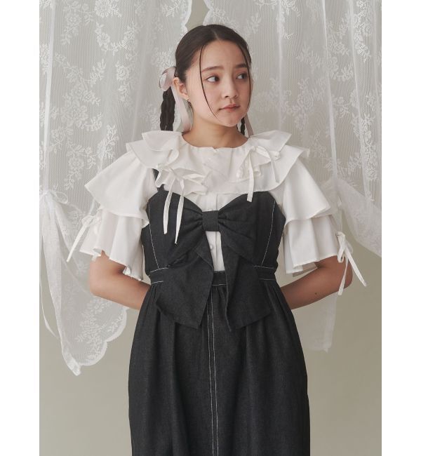 merry jenny「BIGリボンデニムキャミワンピース」|ワンピース|