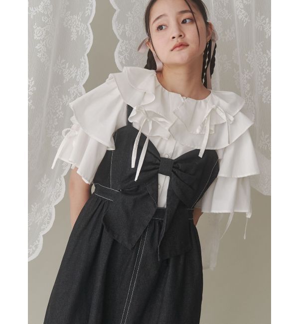 merry jenny「BIGリボンデニムキャミワンピース」|ワンピース|