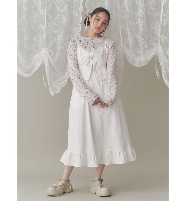 merry jenny「BIGリボンデニムキャミワンピース」|ワンピース|