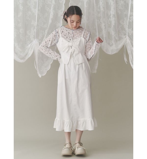 merry jenny「BIGリボンデニムキャミワンピース」|ワンピース|