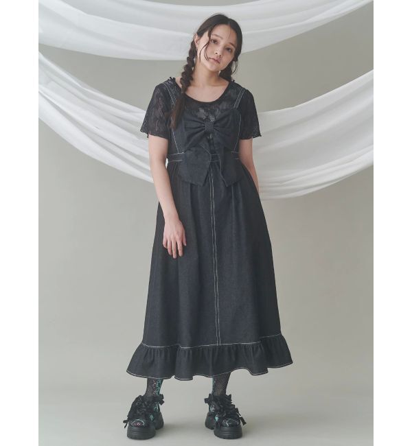 merry jenny「BIGリボンデニムキャミワンピース」|ワンピース|