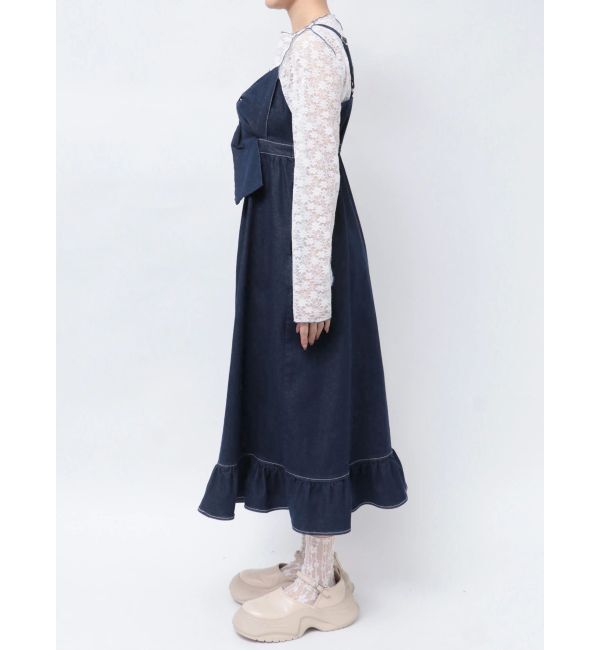 merry jenny「BIGリボンデニムキャミワンピース」|ワンピース|