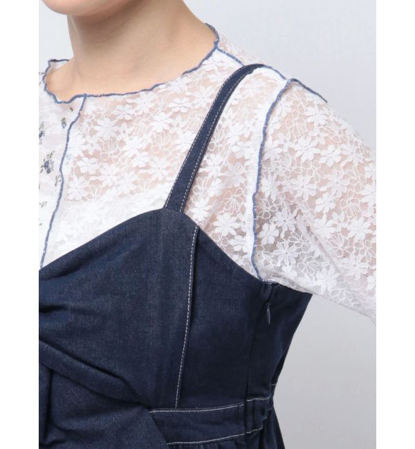 merry jenny「BIGリボンデニムキャミワンピース」|ワンピース|