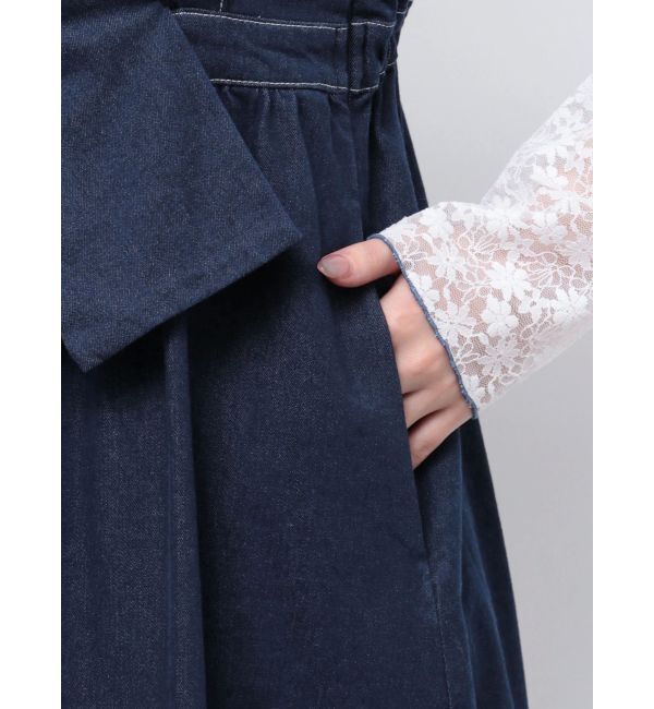 merry jenny「BIGリボンデニムキャミワンピース」|ワンピース|