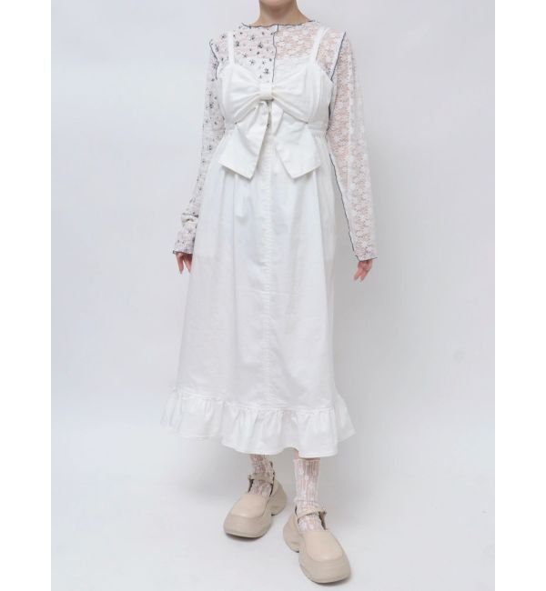 merry jenny「BIGリボンデニムキャミワンピース」|ワンピース|