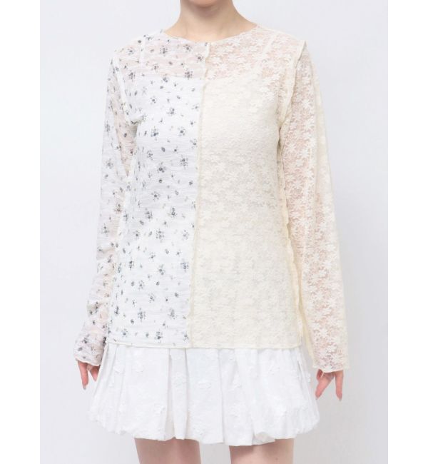 merry jenny「レースコンビメロウTOPS」|Tシャツ・カットソー|