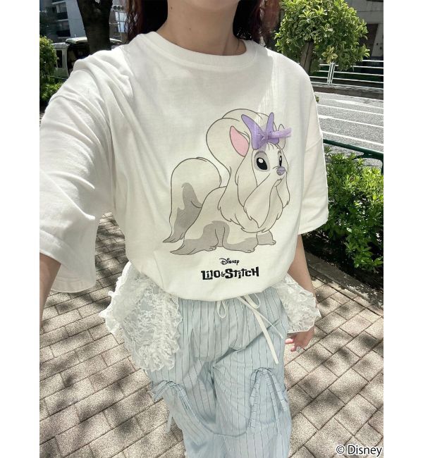 merry jenny「Lilo & Stitch 「ジジとマートルの仲間たち」Tシャツ」|Tシャツ・カットソー|オフホワイト
