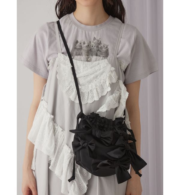 merry jenny「ribbon ribbon pochette」|ショルダー・メッセンジャー|ブラック