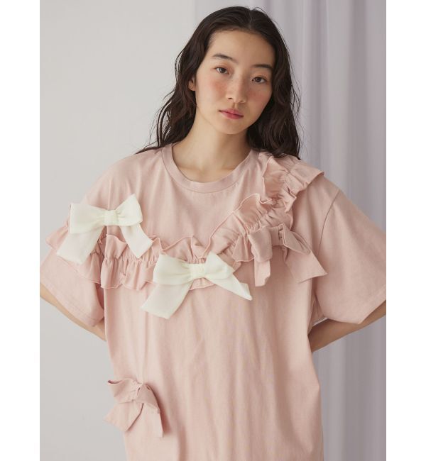 merry jenny「ribbon frill big tee」|Tシャツ・カットソー|