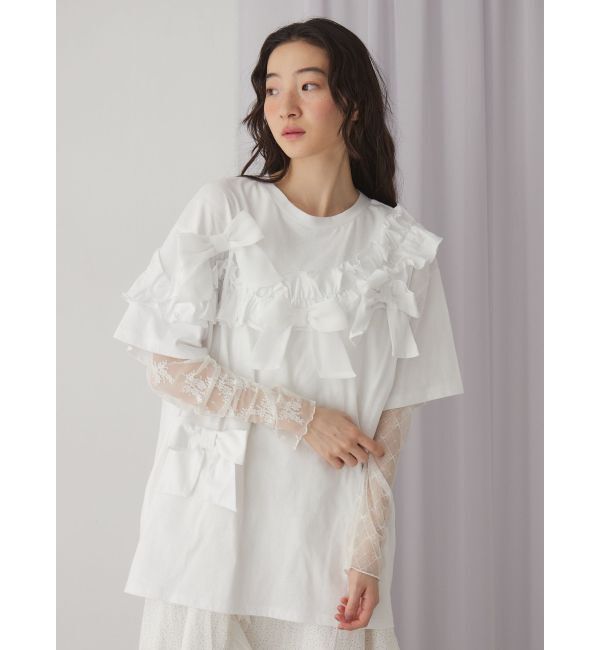 merry jenny「ribbon frill big tee」|Tシャツ・カットソー|