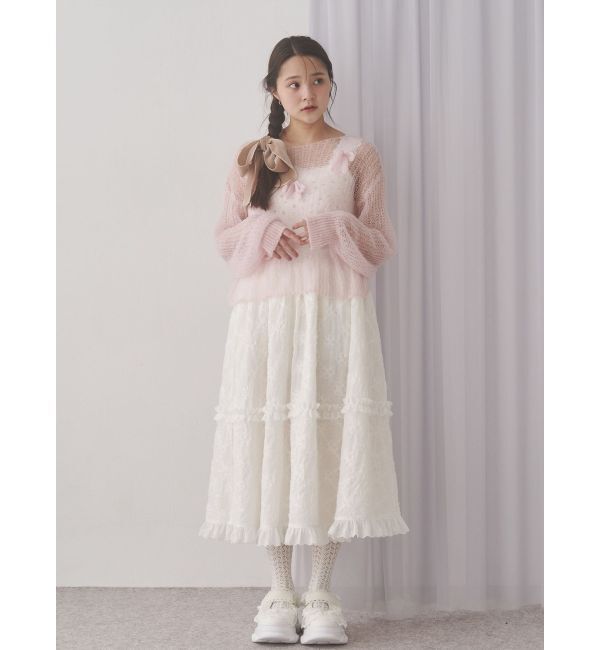 merry jenny「透かし編みリボンニット」|ニット・セーター|