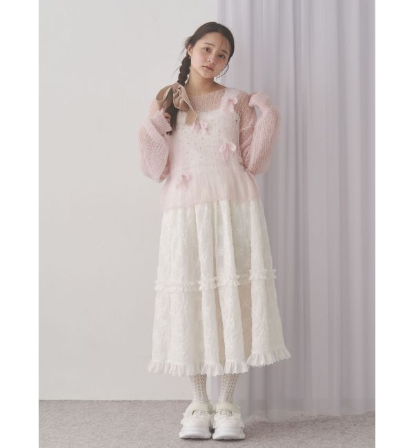 merry jenny「透かし編みリボンニット」|ニット・セーター|