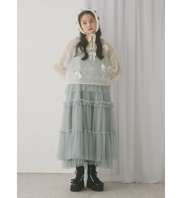 merry jenny「透かし編みリボンニット」|ニット・セーター|