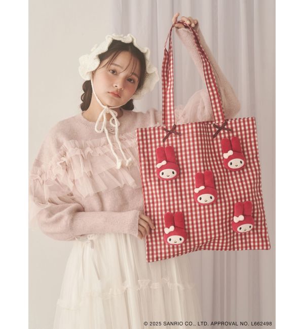 merry jenny「ギンガムもこもこマイメロトート」|トートバッグ|