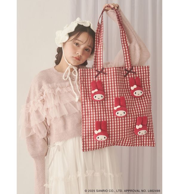 merry jenny「ギンガムもこもこマイメロトート」|トートバッグ|