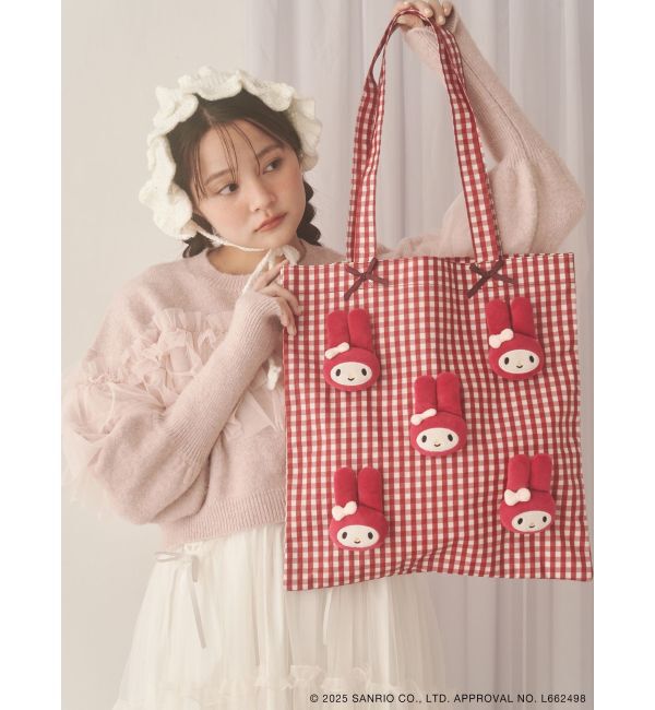 merry jenny「ギンガムもこもこマイメロトート」|トートバッグ|